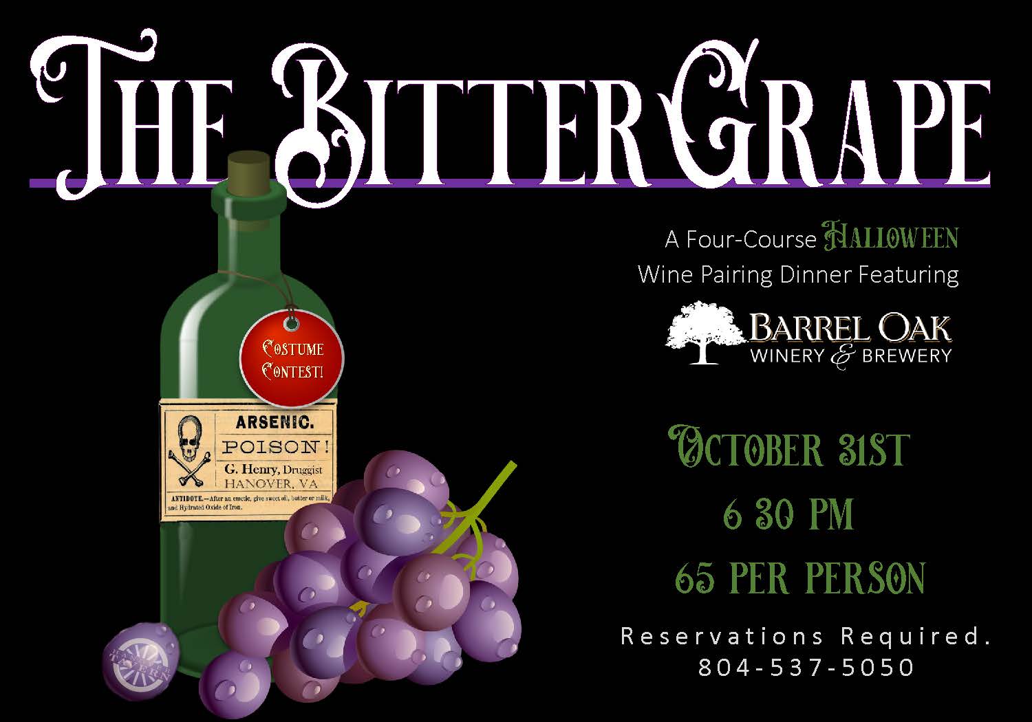 The Bitter Grap Halloween Wine Pairing Dinner