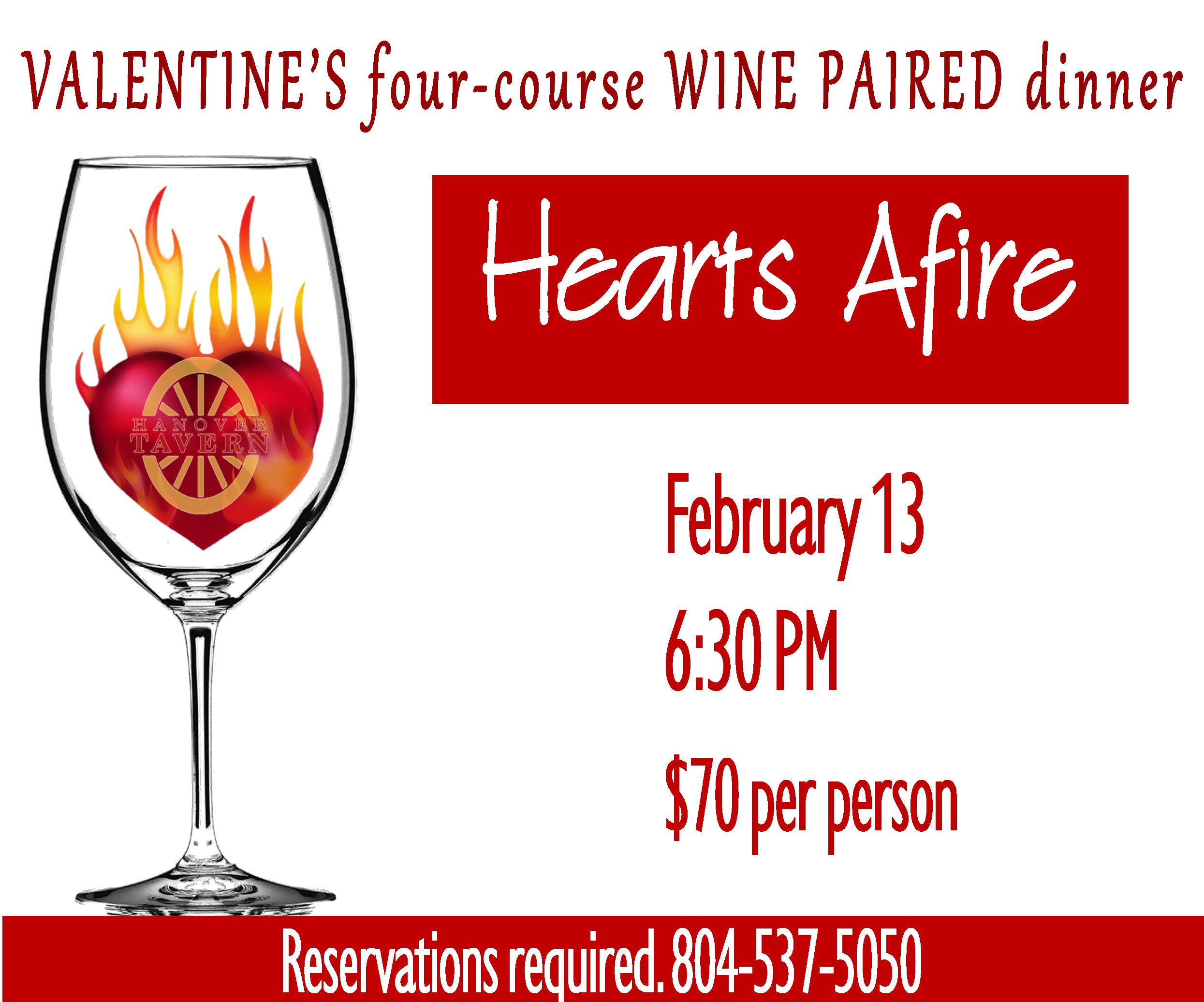 Hearts Afire Wine Pairing Dinner