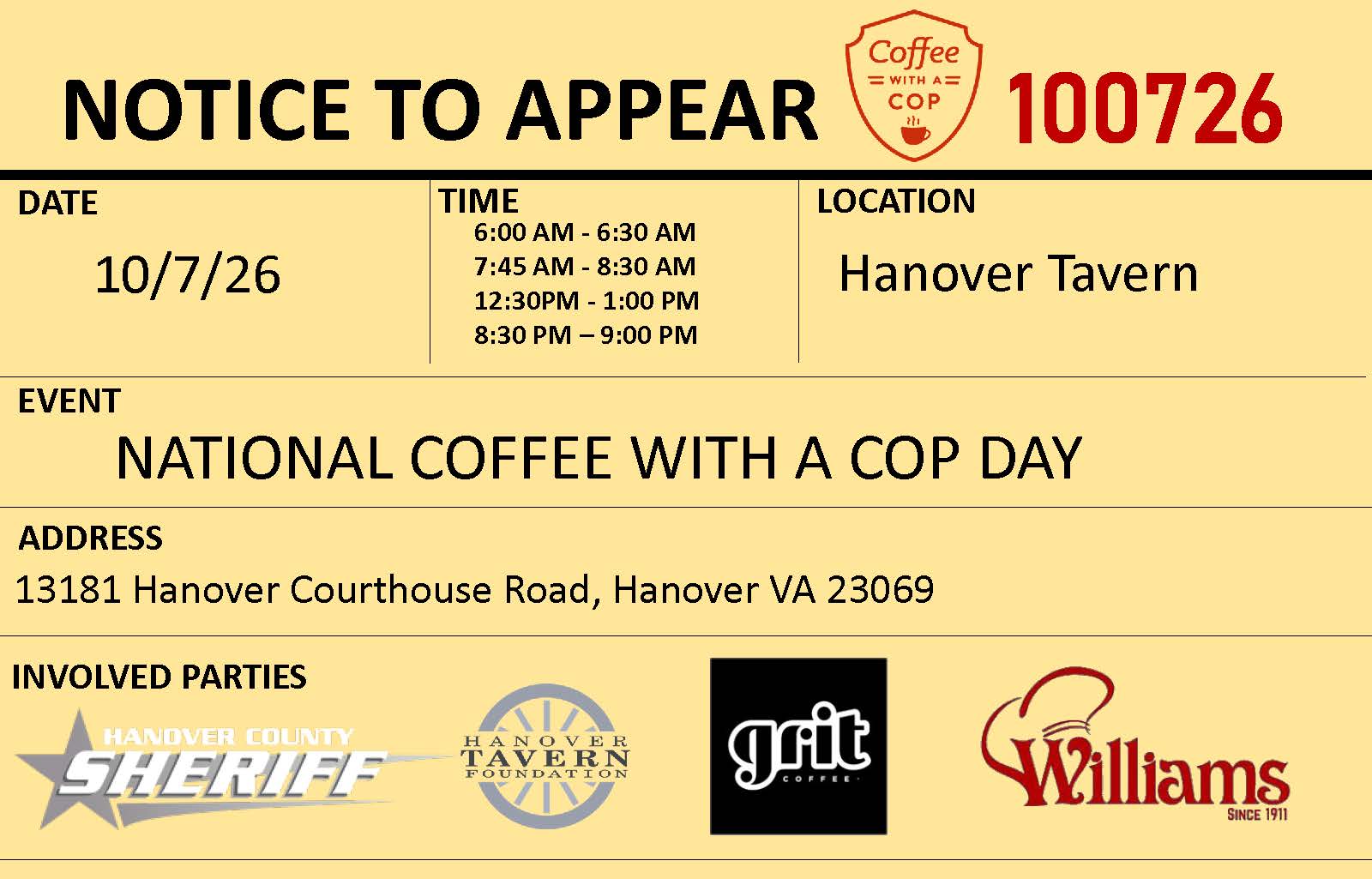 Coffee with a Cop